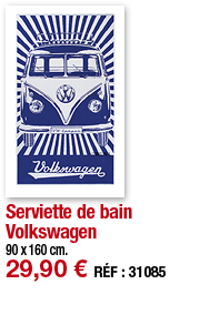Serviette de bain Volkswagen   90 x 160 cm  29,90   RÉF : 31085