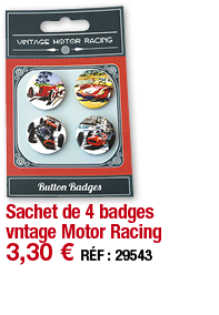 Sachet de 4 badges vntage Motor Racing   3,30   RÉF : 29543
