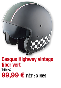 Casque Highway vintage fiber vert   Taille : S  99,99   RÉF : 31989