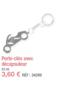 Porte-clés avec décapsuleur   6 5 cm 3,60   RÉF : 34280