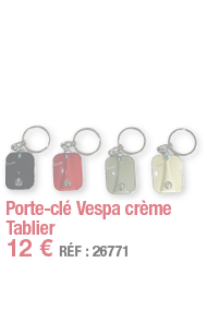 Porte-clé Vespa crème Tablier     12   RÉF : 26771