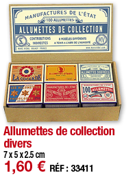 Allumettes de collection divers     7 x 5 x 2 5 cm 1,60   RÉF : 33411