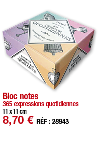 Bloc notes 365 expressions quotidiennes 11 x 11 cm 8,70   RÉF : 28943