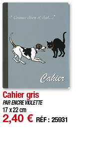 Cahier gris   PAR ENCRE VIOLETTE 17 x 22 cm 2,40   RÉF : 25931