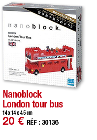 Nanoblock London tour bus   14 x 14 x 4 5 cm 20   RÉF : 30136