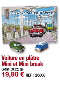 Voiture en plâtre Mini et Mini break     Coffret : 30 x 20 cm 19,90   RÉF : 26880