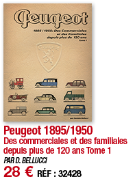 Peugeot 1895 1950 Des commerciales et des familiales depuis plus de 120 ans Tome 1 PAR D  BELLUCCI 28   RÉF : 32428