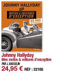 Johnny Hallyday Mes motos & voitures d exception PAR J  BASSELIN 24,95   RÉF : 32165
