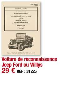 Voiture de reconnaissance Jeep Ford ou Willys   29   RÉF : 31225