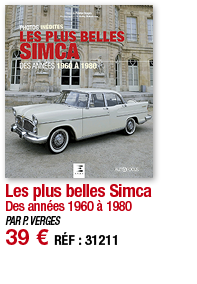 Les plus belles Simca Des années 1960 à 1980 PAR P  VERGES 39   RÉF : 31211