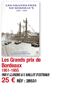 Les Grands prix de Bordeaux 1951-1955 PAR F  LLORENS & Y  BAILLOT D ESTIVAUX 25   RÉF : 28531