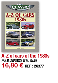 A-Z of cars of the 1980s   PAR M  SEDGWICK ET M  GLLIES 16,80   RÉF : 26377
