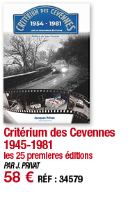 Critérium des Cevennes 1945-1981 les 25 premieres éditions PAR J  PRIVAT 58   RÉF : 34579