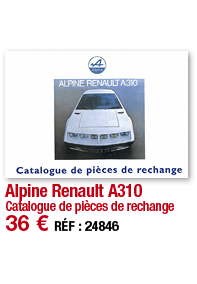 Alpine Renault A310 Catalogue de pièces de rechange 36   RÉF : 24846
