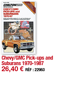 Chevy GMC Pick-ups and Suburans 1970-1987   26,40   RÉF : 22963