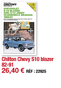 Chilton Chevy S10 blazer 82-91   26,40   RÉF : 22925