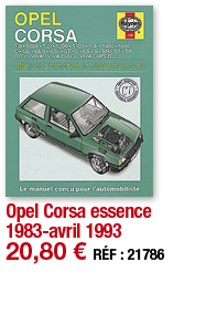 Opel Corsa essence 1983-avril 1993   20,80   RÉF : 21786