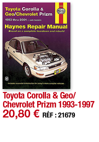 Toyota Corolla & Geo Chevrolet Prizm 1993-1997   20,80   RÉF : 21679