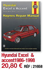 Hyundai Excel & accent1986-1998   20,80   RÉF : 21658