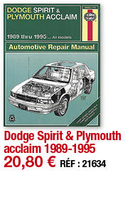 Dodge Spirit & Plymouth acclaim 1989-1995   20,80   RÉF : 21634