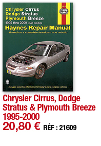 Chrysler Cirrus, Dodge Stratus & Plymouth Breeze 1995-2000   20,80   RÉF : 21609