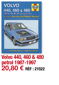 Volvo 440, 460 & 480 petrol 1987-1997   20,80   RÉF : 21522