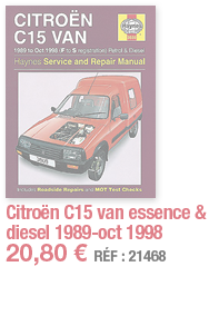 Citroën C15 van essence & diesel 1989-oct 1998   20,80   RÉF : 21468