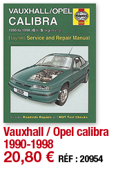 Vauxhall   Opel calibra 1990-1998   20,80   RÉF : 20954