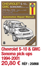 Chevrolet S-10 & GMC Sonoma pick-ups 1994-2001   20,80   RÉF : 20868
