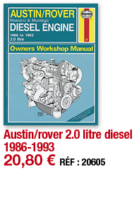 Austin rover 2 0 litre diesel 1986-1993   20,80   RÉF : 20605