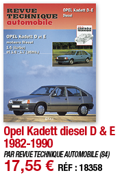 Opel Kadett diesel D & E 1982-1990   PAR REVUE TECHNIQUE AUTOMOBILE (84) 17,55   RÉF : 18358