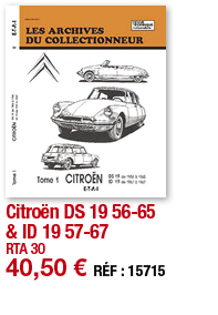 Citroën DS 19 56-65 & ID 19 57-67 RTA 30 40,50   RÉF : 15715