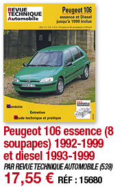 Peugeot 106 essence (8 soupapes) 1992-1999 et diesel 1993-1999   PAR REVUE TECHNIQUE AUTOMOBILE (539) 17,55   RÉF : 1   