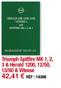 Triumph Spitfire MK 1, 2, 3 & Herald 1200, 12 50, 13 60 & Vitesse   42,41   RÉF : 14368