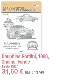 Dauphine Gordini, 1093, Ondine, Foride 1956-1967 31,60   RÉF : 13744