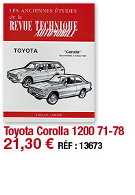 Toyota Corolla 1200 71-78   21,30   RÉF : 13673