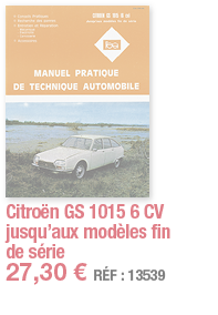 Citroën GS 1015 6 CV jusqu aux modèles fin de série   27,30   RÉF : 13539