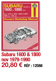 Subaru 1600 & 1800 nov 1979-1990   20,80   RÉF : 12588