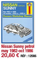 Nissan Sunny petrol may 1982-oct 1986   20,80   RÉF : 12585