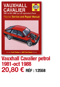 Vauxhall Cavalier petrol 1981-oct 1988   20,80   RÉF : 12558