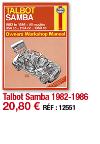 Talbot Samba 1982-1986   20,80   RÉF : 12551