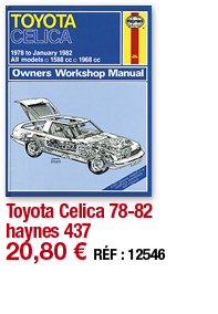 Toyota Celica 78-82 haynes 437   20,80   RÉF : 12546