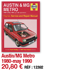 Austin MG Metro 1980-may 1990   20,80   RÉF : 12392