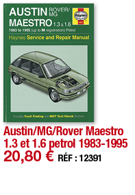 Austin MG Rover Maestro 1 3 et 1 6 petrol 1983-1995   20,80   RÉF : 12391
