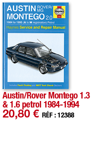 Austin Rover Montego 1 3 & 1 6 petrol 1984-1994   20,80   RÉF : 12388