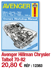 Avenger Hillman Chrysler Talbot 70-82   20,80   RÉF : 12383