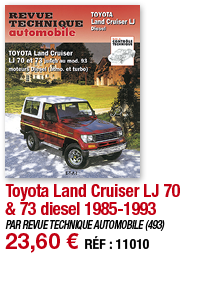 Toyota Land Cruiser LJ 70 & 73 diesel 1985-1993   PAR REVUE TECHNIQUE AUTOMOBILE (493) 23,60   RÉF : 11010