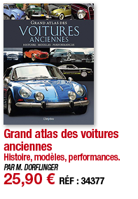 Grand atlas des voitures anciennes Histoire, modèles, performances  PAR M  DORFLINGER 25,90   RÉF : 34377