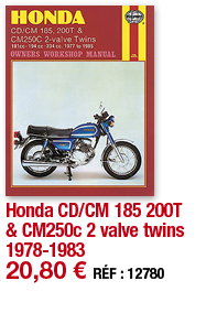 Honda CD CM 185 200T & CM250c 2 valve twins 1978-1983   20,80   RÉF : 12780