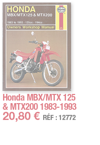 Honda MBX MTX 125 & MTX200 1983-1993   20,80   RÉF : 12772